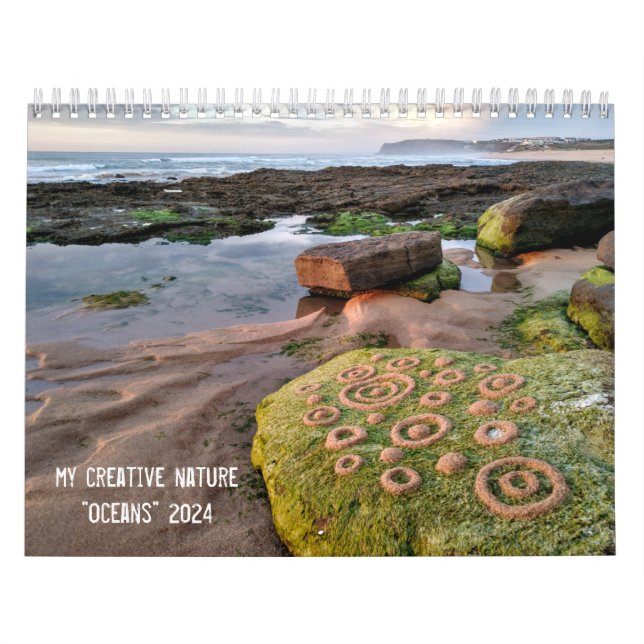 Oceanos 2024 Calendário Landart pebbles arte de pr (Capa)
