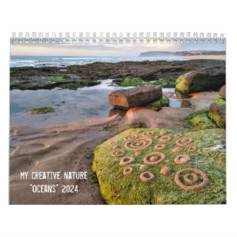 Oceanos 2024 Calendário Landart pebbles arte de pr