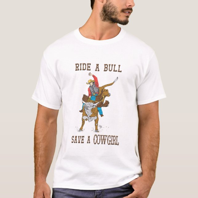 Ocidental "passeio umas economias de Bull camisa (Frente)