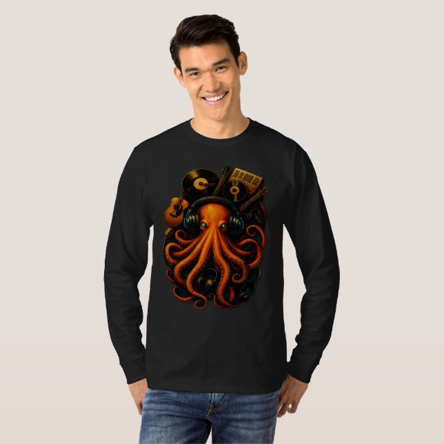 OctoGlow – Camisa Manga Longa de Polvo Steampunk V (Frente Completa)