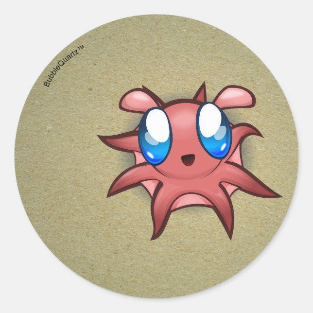 Octopus bonito nos adesivos do mar (Frente)