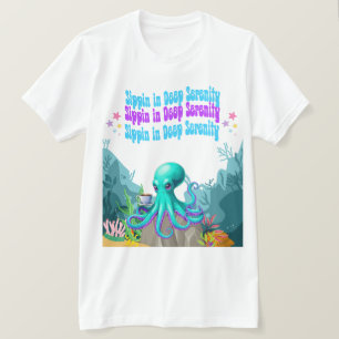 Octopus Café Lover - Coastal Morning T-shirt Des