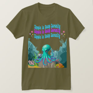 Octopus Café Lover - Coastal Morning T-shirt Des