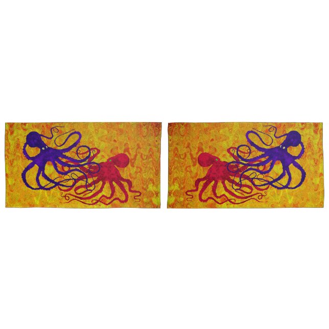 Octopus - Conjunto De King Pillowcase (Frente - conjunto)