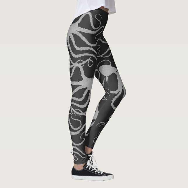 Octopus de cinza em sua cor - Leggings (Direita)