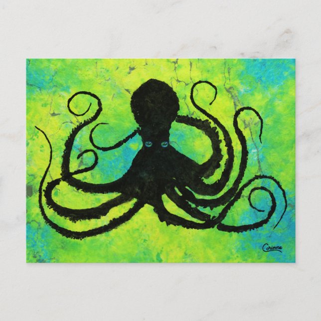 Octopus de olhos azuis - Cartão postal (Frente)