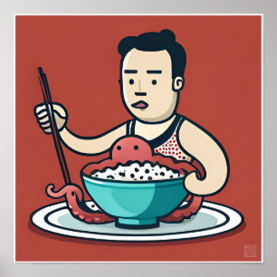 Octopus Delights - Art Impressão
