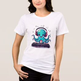 Octopus DJ sorridente, Feliz Camiseta Selva de Mús