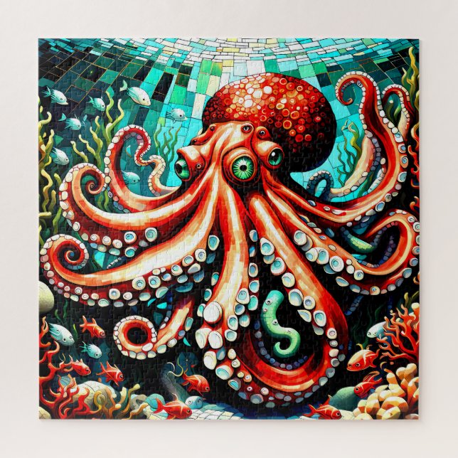 Octopus do Mosaico da Quebra-cabeça do serra (Vertical)