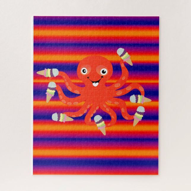 Octopus do Sorvete quebra-cabeça (Vertical)