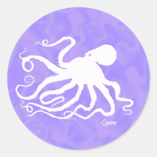 Octopus em roxo - Autocolantes