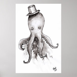 Octopus em um Poster de chapéu
