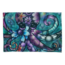 Octopus Floral Teal Roxo Azul Costeira