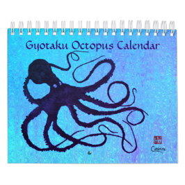 Octopus Gyotaku - Calendário Pequeno