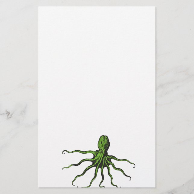 Octopus ilustrado verde e preto (Frente)