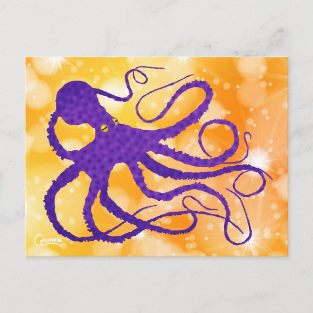 Octopus roxo - Cartão postal (Frente)