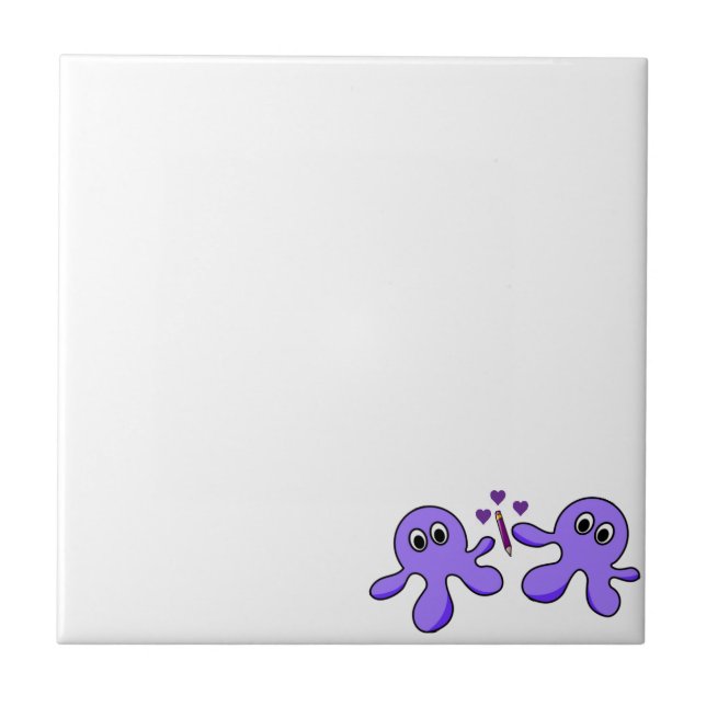 Octopus roxo de Azulejo cerâmico (Frente)