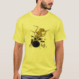 Octopus tocando tambor camisa baterista camiseta