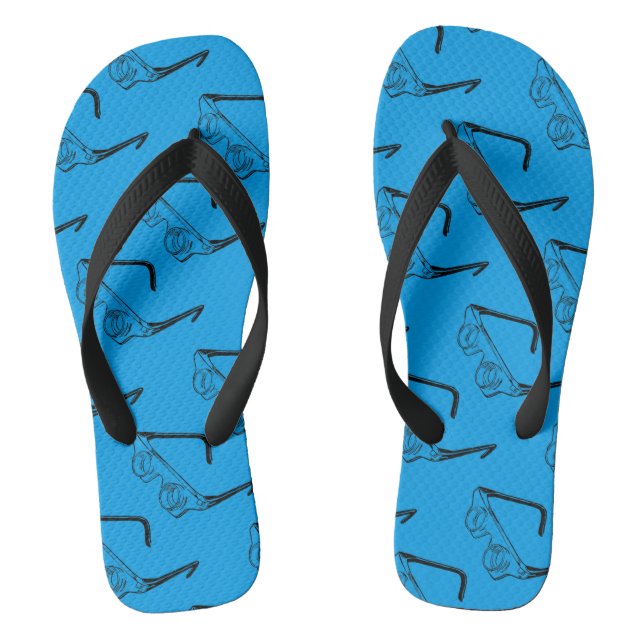Óculos 3D Ilustração Retro Chinelo Flip Flop (Pé da cama)