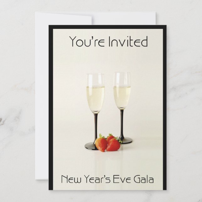 Óculos de champanhe Convite de festas de véspera d (Verso)