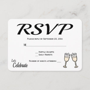 Óculos de Champanhe de Casamento de RSVP Branca, P