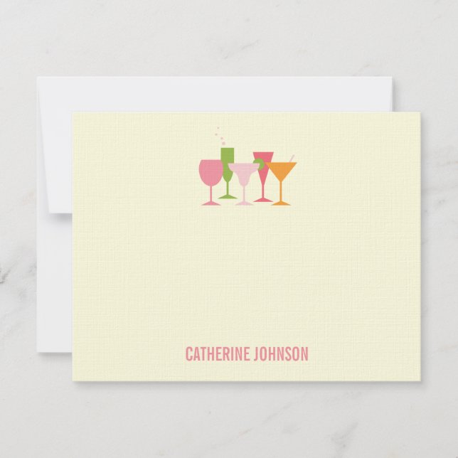 Óculos De Coquetel Obrigado Cartões (Frente)