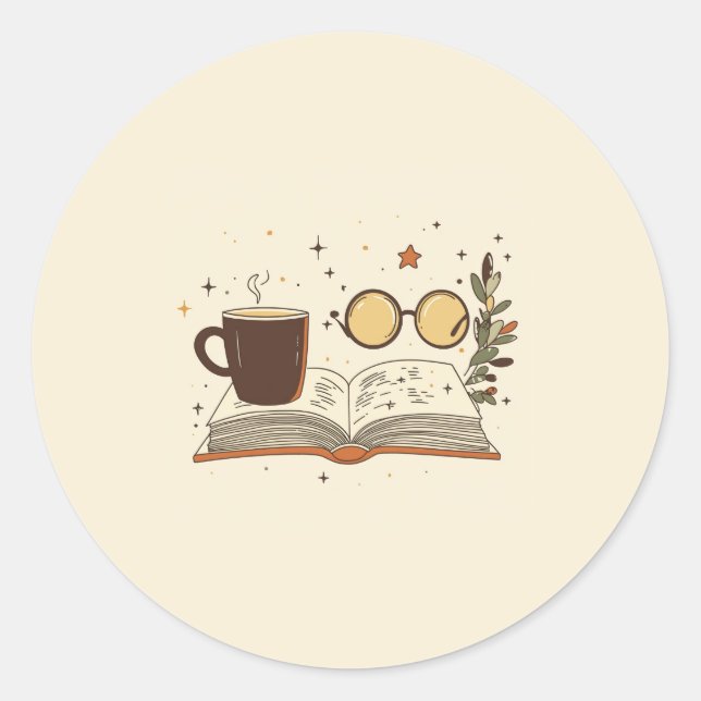 Óculos de Leitura de Café Adesivo (Frente)
