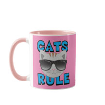 Óculos de Sol da Gatinha Caneca Regra dos Gatos