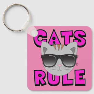 Óculos de Sol de Gatinho Porta-Chaves Gatos Reinam