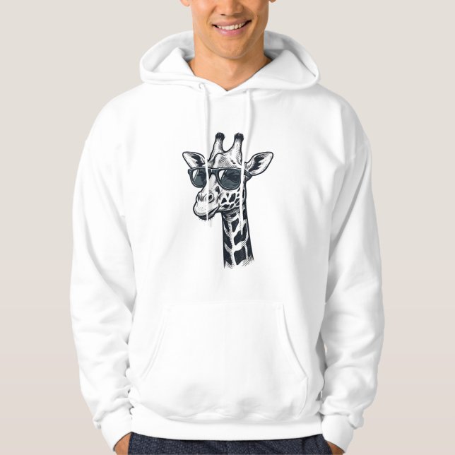 Óculos de Sol de Girafa Legal Camiseta com Gravaçã (Frente)