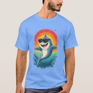 Óculos de sol de tubarão retrô legais camisa vinta