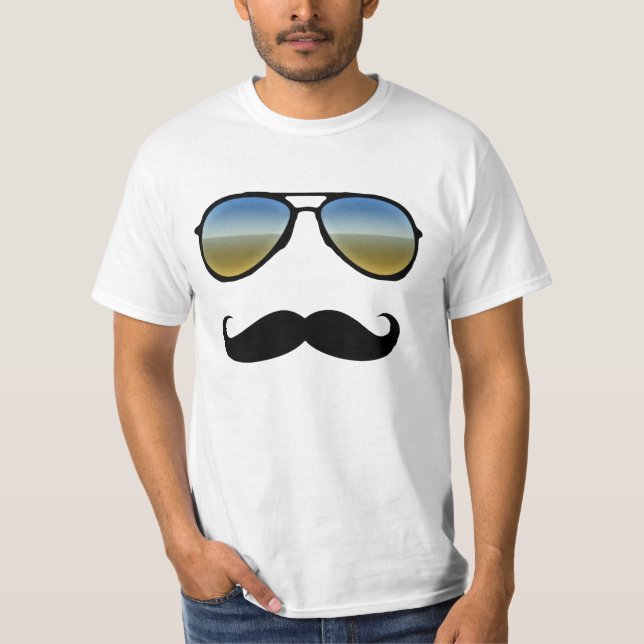 Óculos de sol do deserto Disfarça T-Shirt do bigod (Frente)