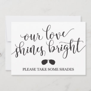 Óculos de sol favorece sinal - nosso amor brilha
