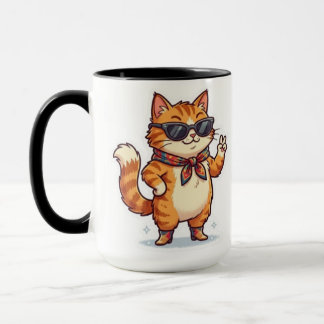 Óculos de Sol Gato Atitude canecas – Felino Fofo e