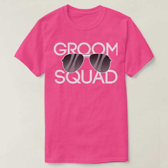 Óculos de Sol Groom Squad Casamento Camiseta Festa (Frente do Design)