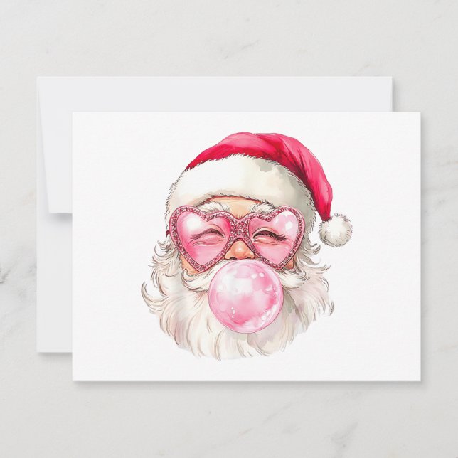 Óculos de Sol Rosa Chiclete de Natal do Papai Noel (Frente)