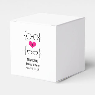 Óculos Geeky Rosa Caixas de Favor de Casamento
