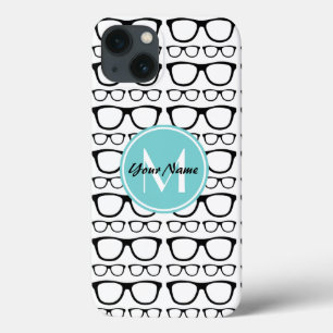 Óculos Pretos Monogramados Nome Personalizado Aqua