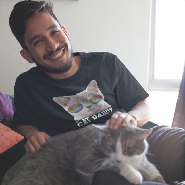 ÓCULOS-UNHO DE PAI DE GATO MENS T-SHIRTS LEGAL (Criador carregado)
