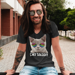 ÓCULOS-UNHO DE PAI DE GATO MENS T-SHIRTS LEGAL