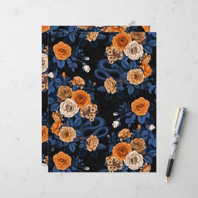 Oculto nas rosas, laranja e azul (Frente/Verso In Situ)