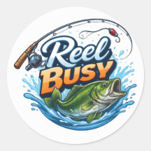 OCUPADO COM O CARRETEL - Adesivo de Pesca