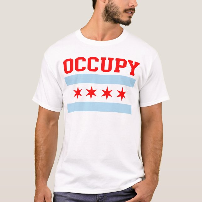 Ocupe a camisa da bandeira t de Chicago (Frente)