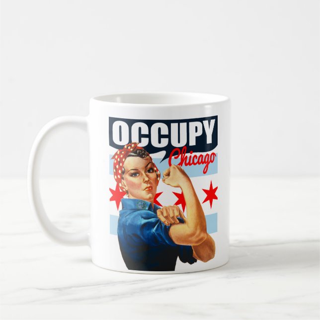 Ocupe Chicago Rosie a caneca de café do rebitador (Esquerda)