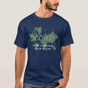OCUPE o t-shirt personalizam o modelo do texto do