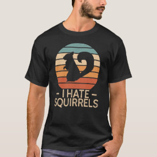 Odeio Esquilos - Estilo Retro Engraçado T-Shirt