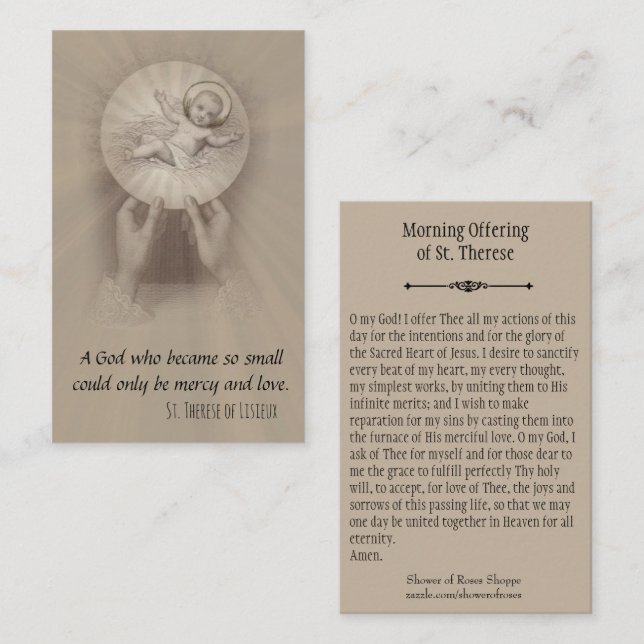 Oferecimento da manhã do cartão santamente da (Frente/Verso)