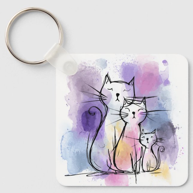 Oferta de Chaveiro de alumínio quadrado de família (Frente)