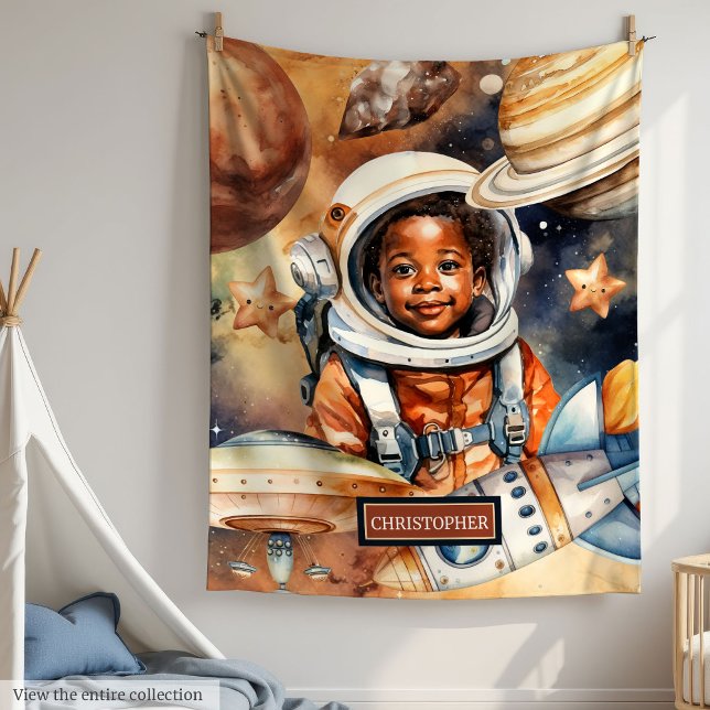 Oferta de cobertor de aventura cósmica para jovens (Cosmic Adventure Blanket Gift for Young Astronauts)