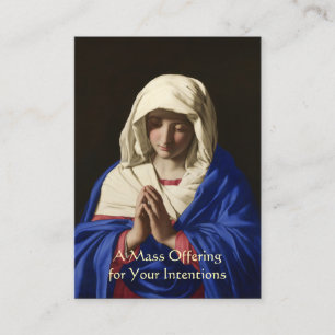 Oferta de Missa Católica Cartões Santos Virgem Mar